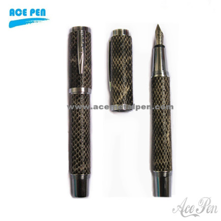 Quality Leather Fountain Pen with Snake