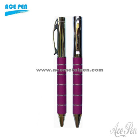 Purple Leather Metal Pen