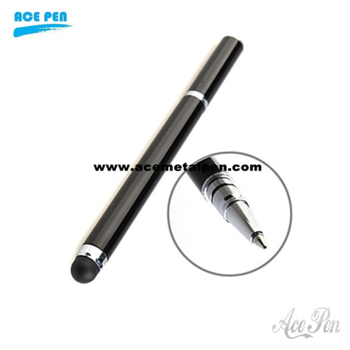 2-in-1 black roller ball pen & touch stylus