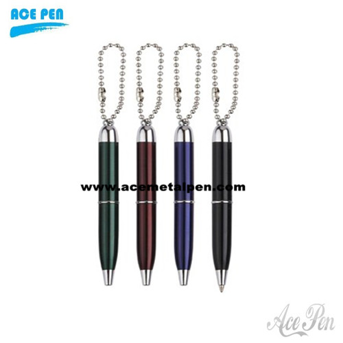 Twist action Mini ball pen with chain