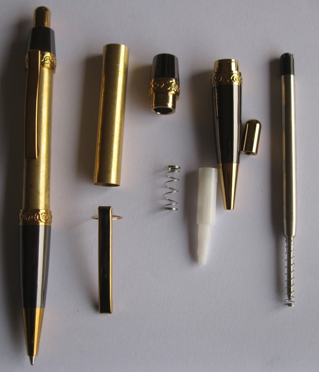 Elegant Sierra Click Pen in Black Chrome/Titanium Gold and chrome